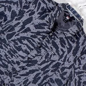 Vision Street Wear Camp Shirt Mens L Black Gray Camo Skate Grunge SoCal 90s Y2K